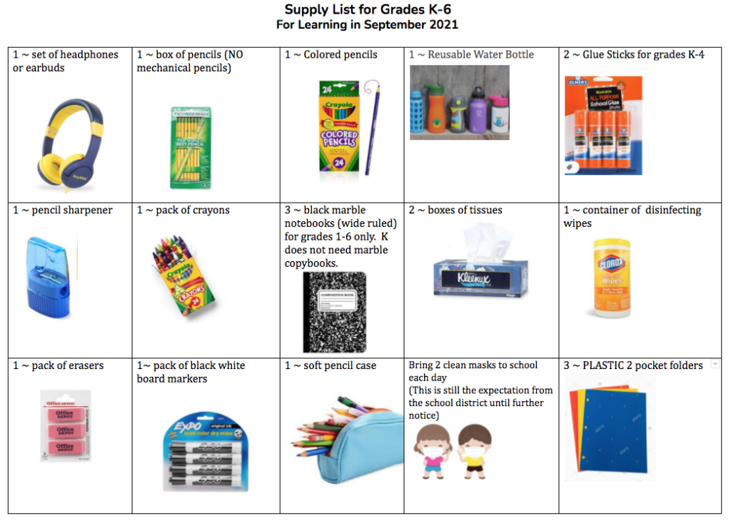 supply list