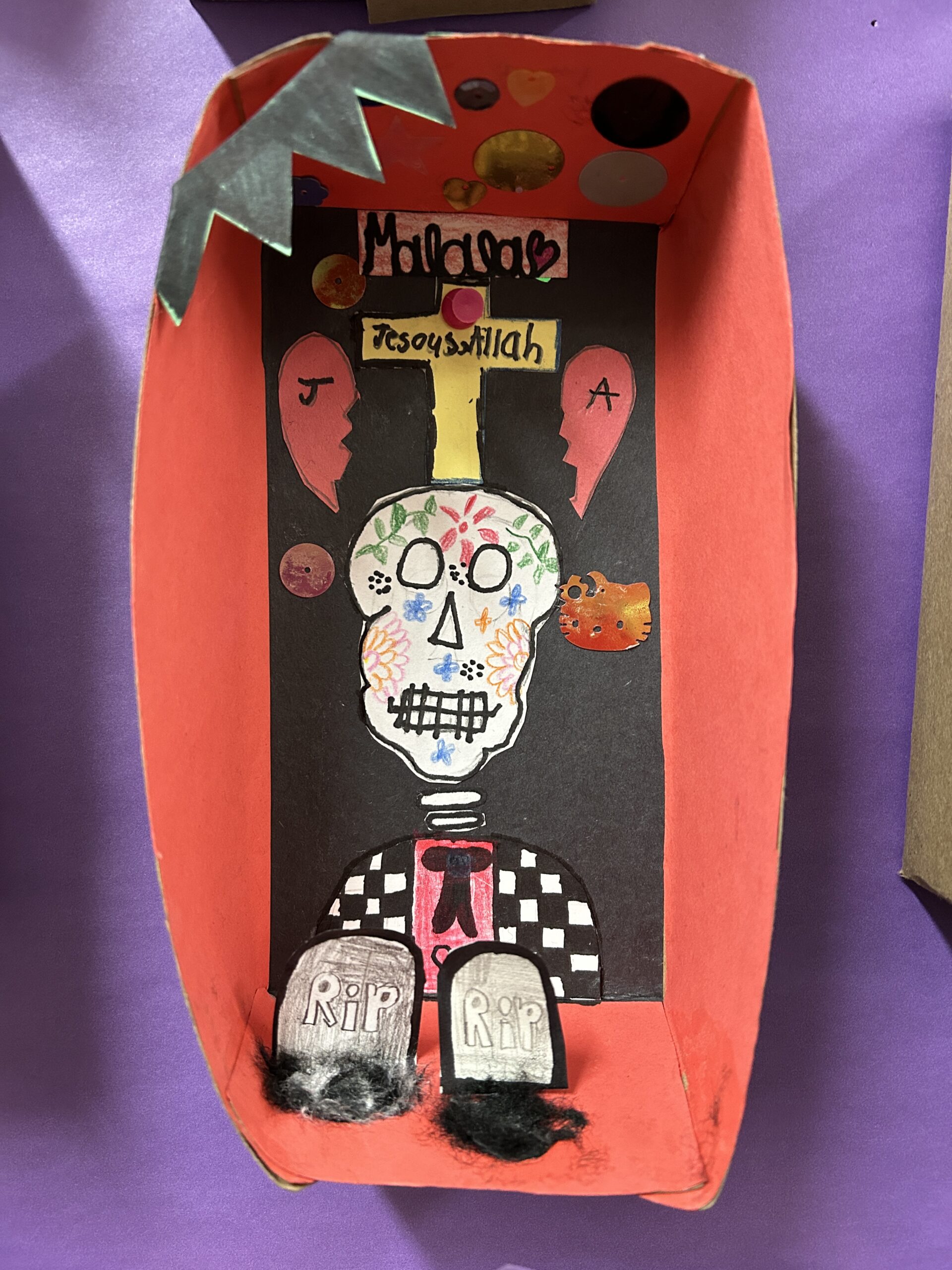 Day of the Dead Hispanic Heritage student art work