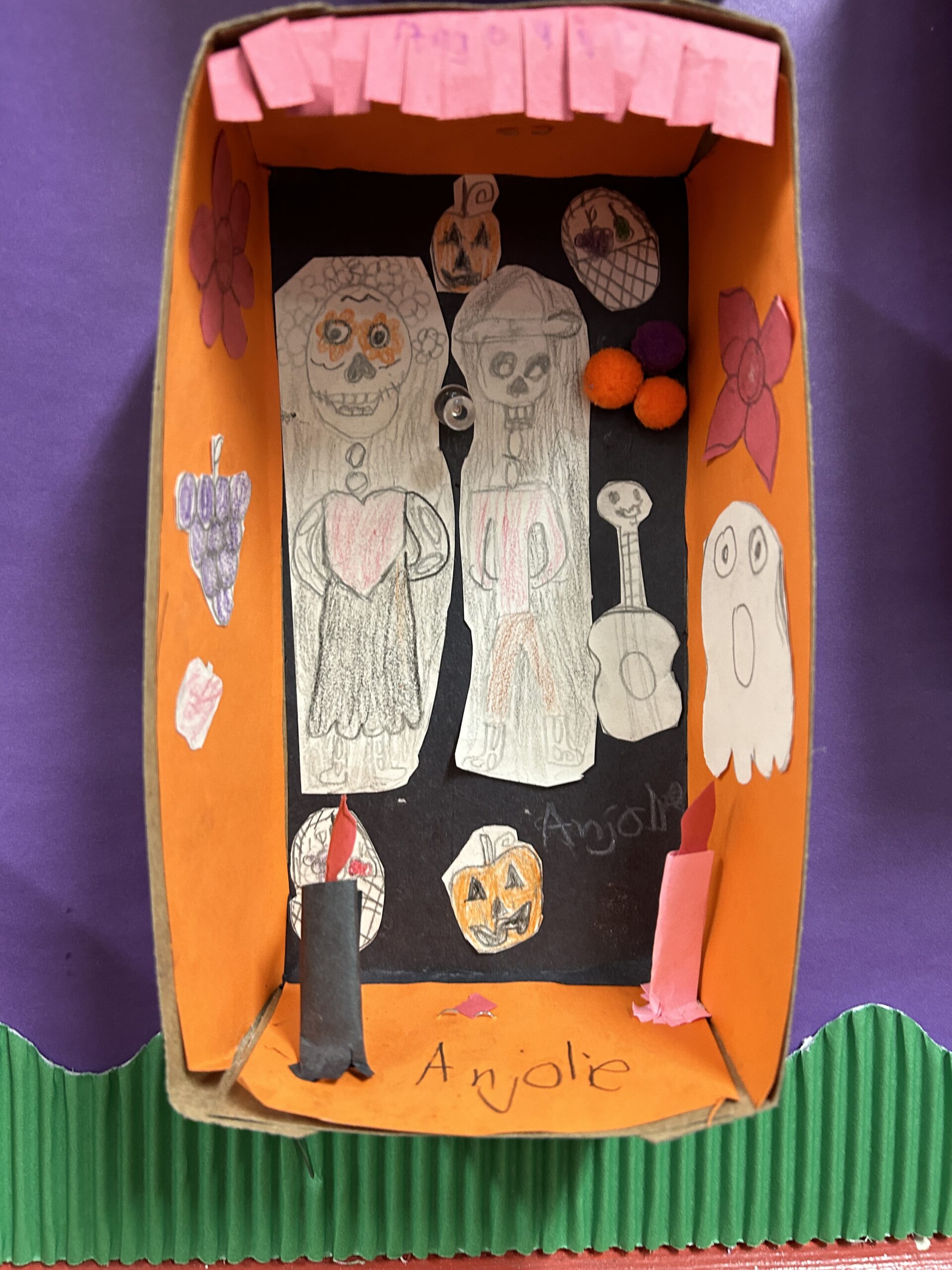 Day of the Dead Hispanic Heritage student art work