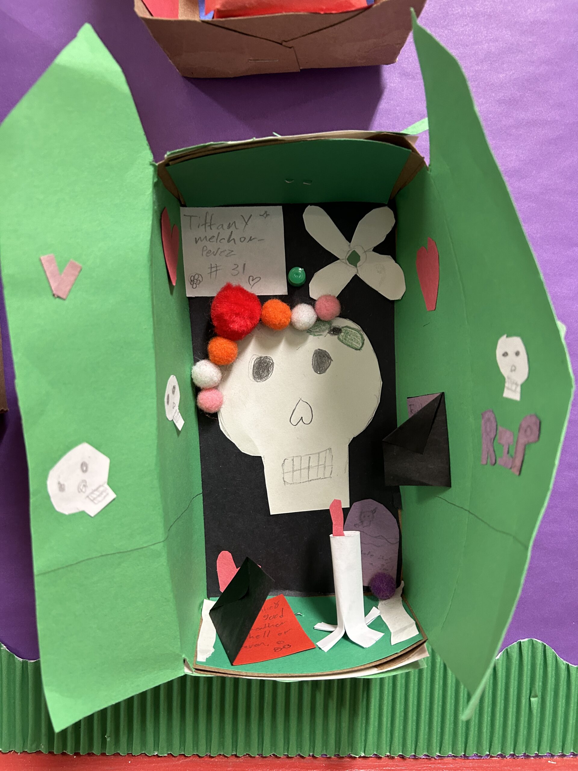 Day of the Dead Hispanic Heritage student art work