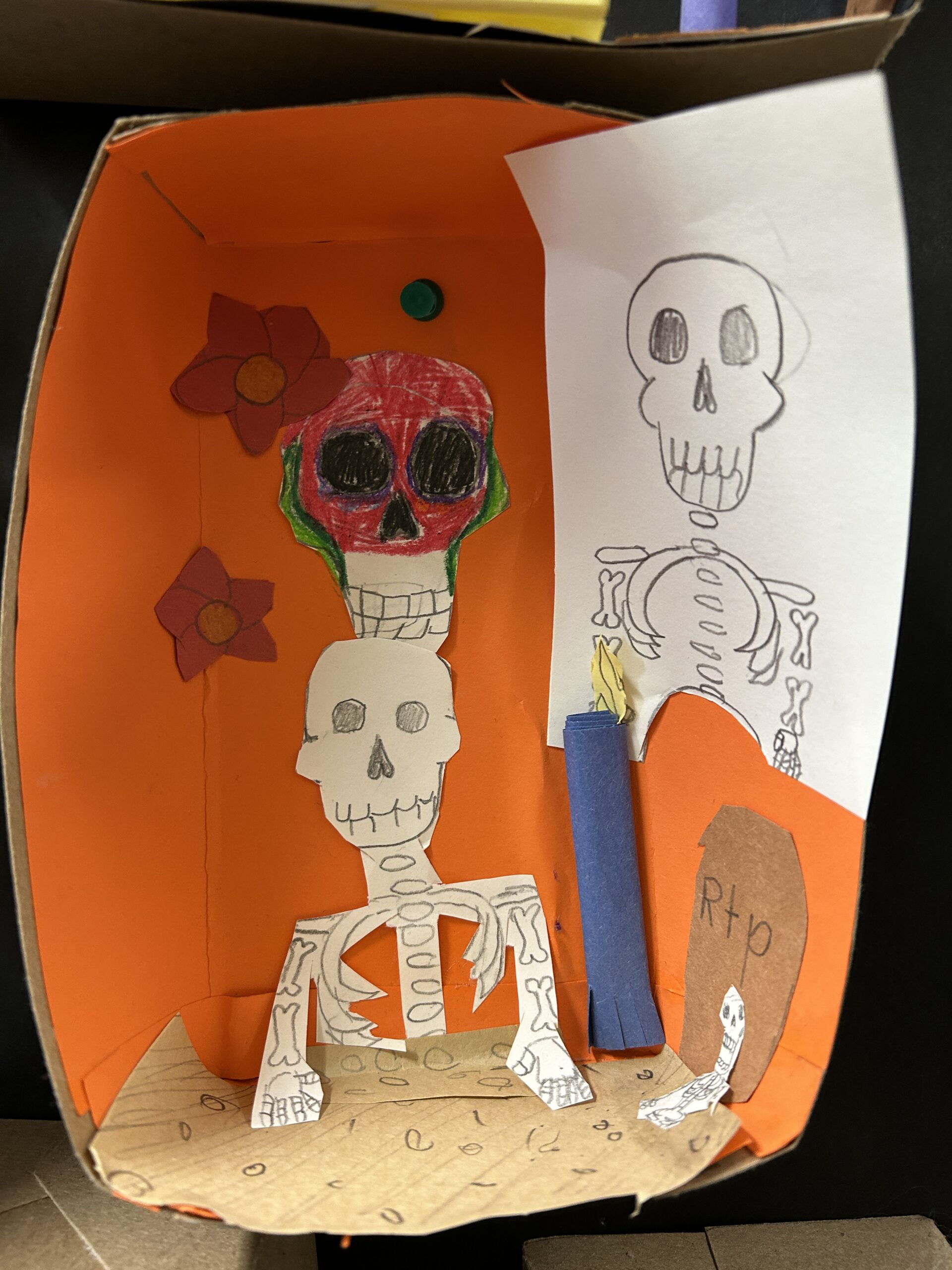 Day of the Dead Hispanic Heritage student art work