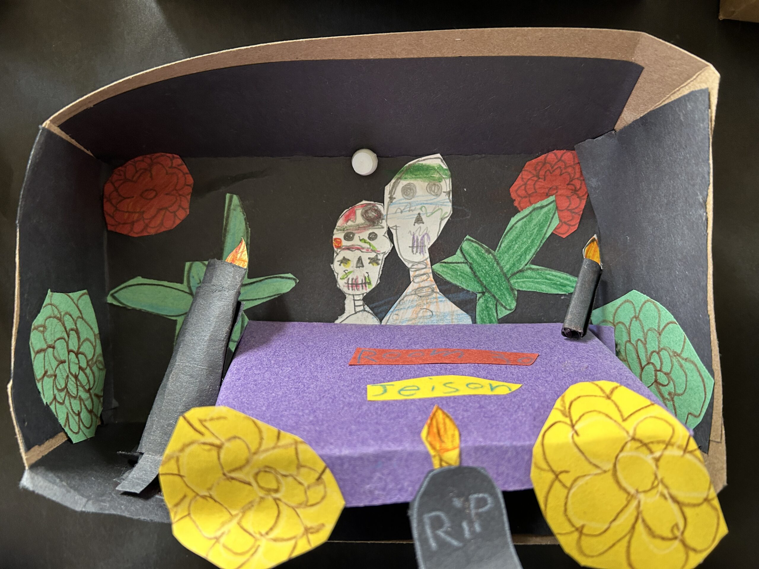 Day of the Dead Hispanic Heritage student art work