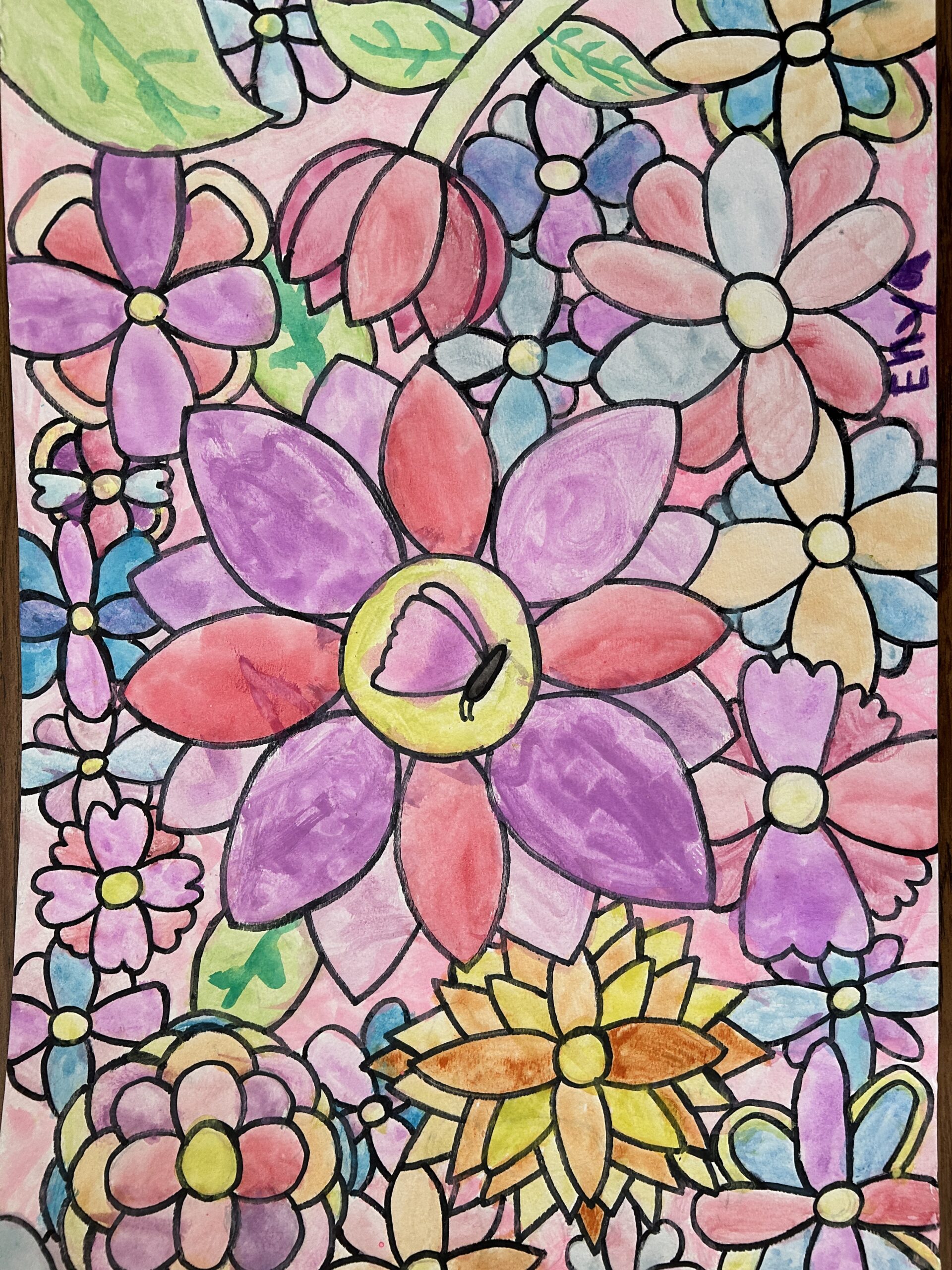 Hispanic Heritage flower art work