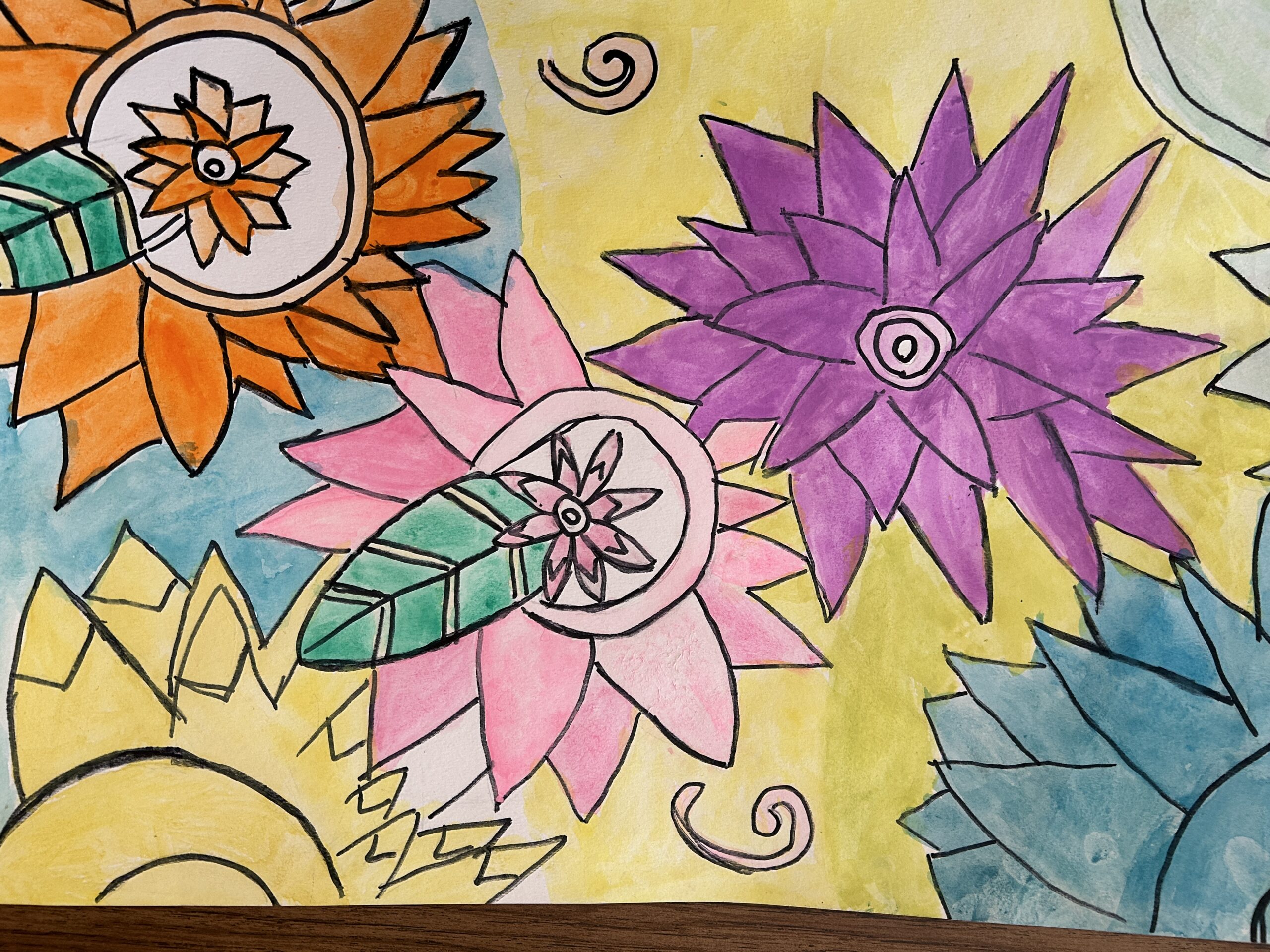 Hispanic Heritage flower art work