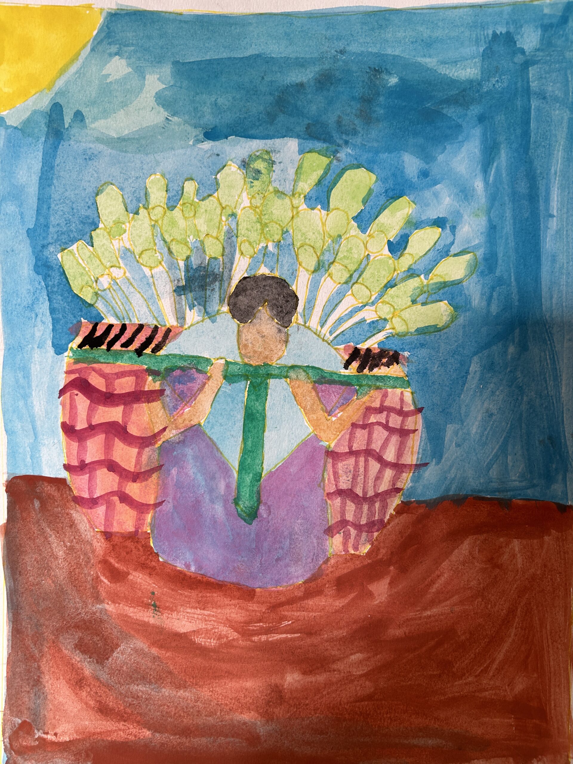 Hispanic Heritage student art work Diego Rivera inspired art