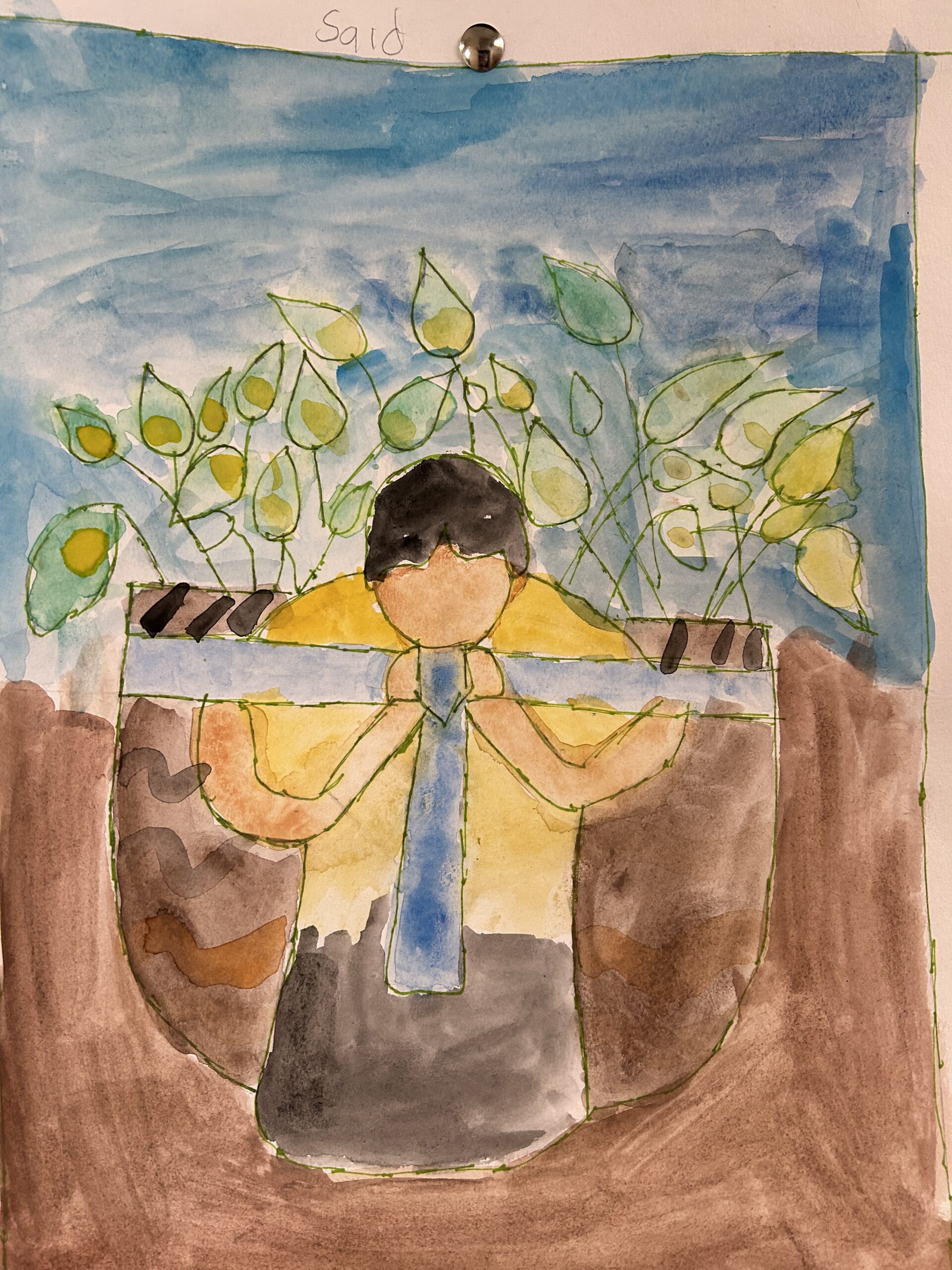 Hispanic Heritage student art work Diego Rivera inspired art