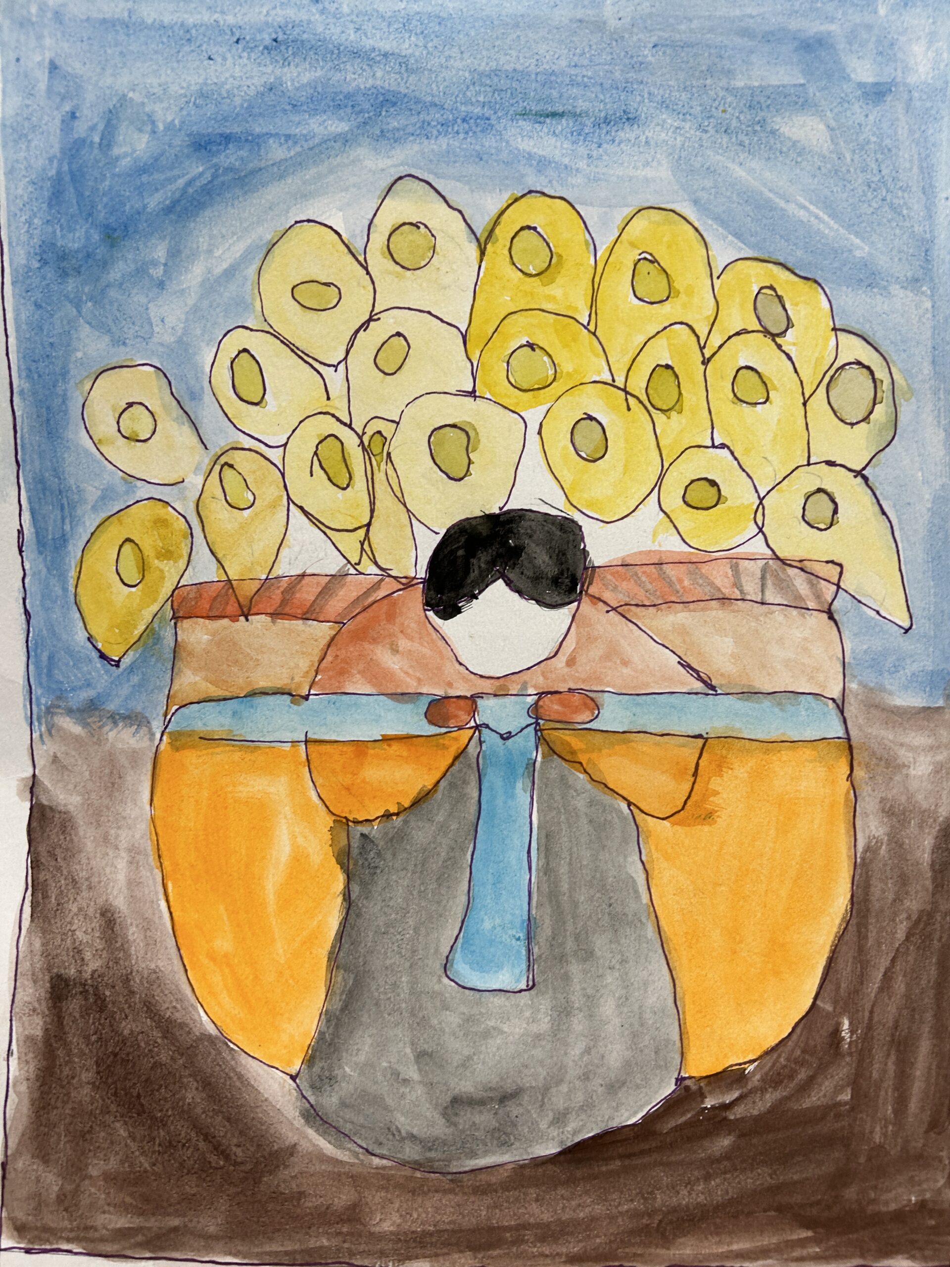 Hispanic Heritage student art work Diego Rivera inspired art