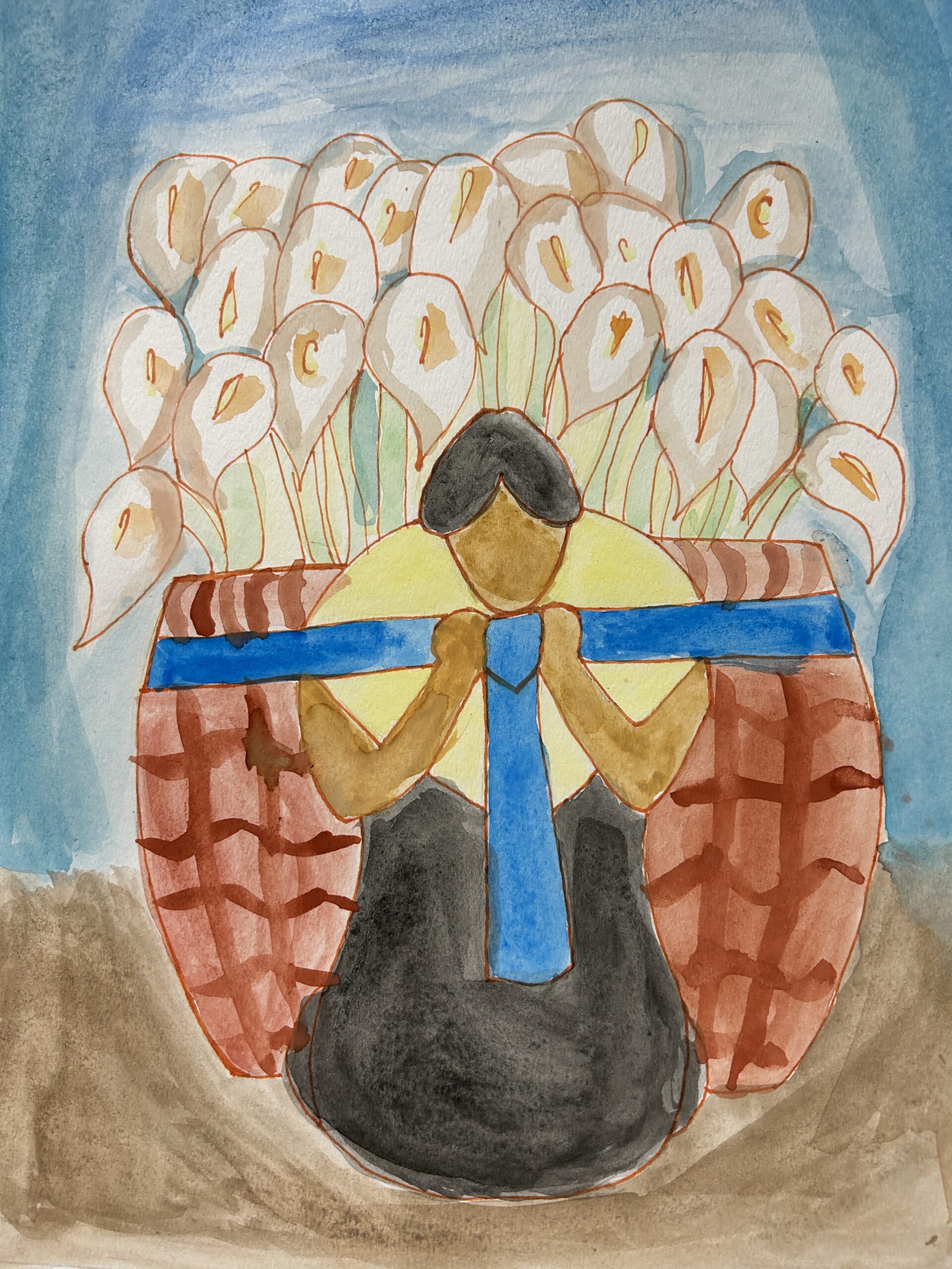 Hispanic Heritage student art work Diego Rivera inspired art