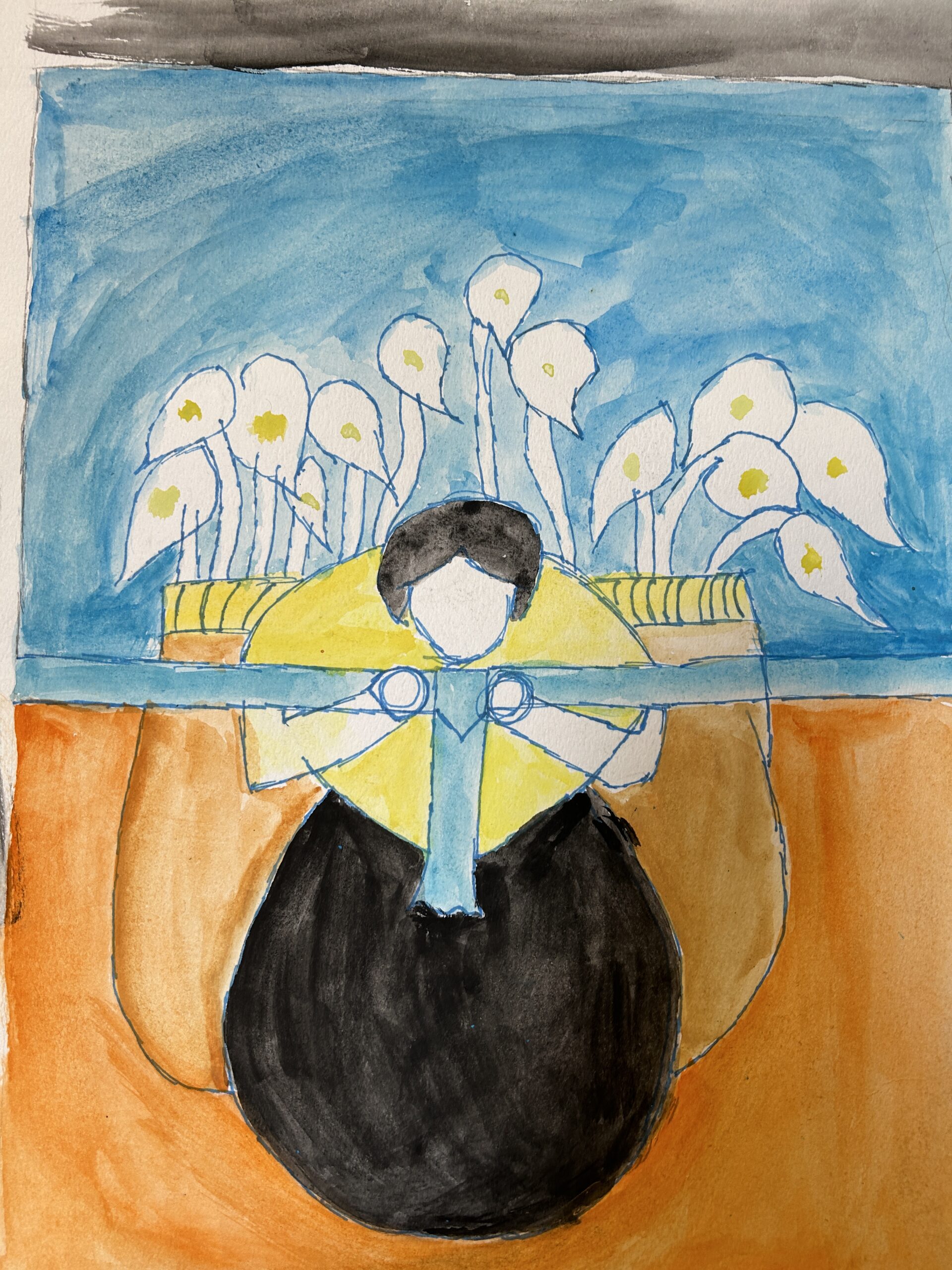 Hispanic Heritage student art work Diego Rivera inspired art