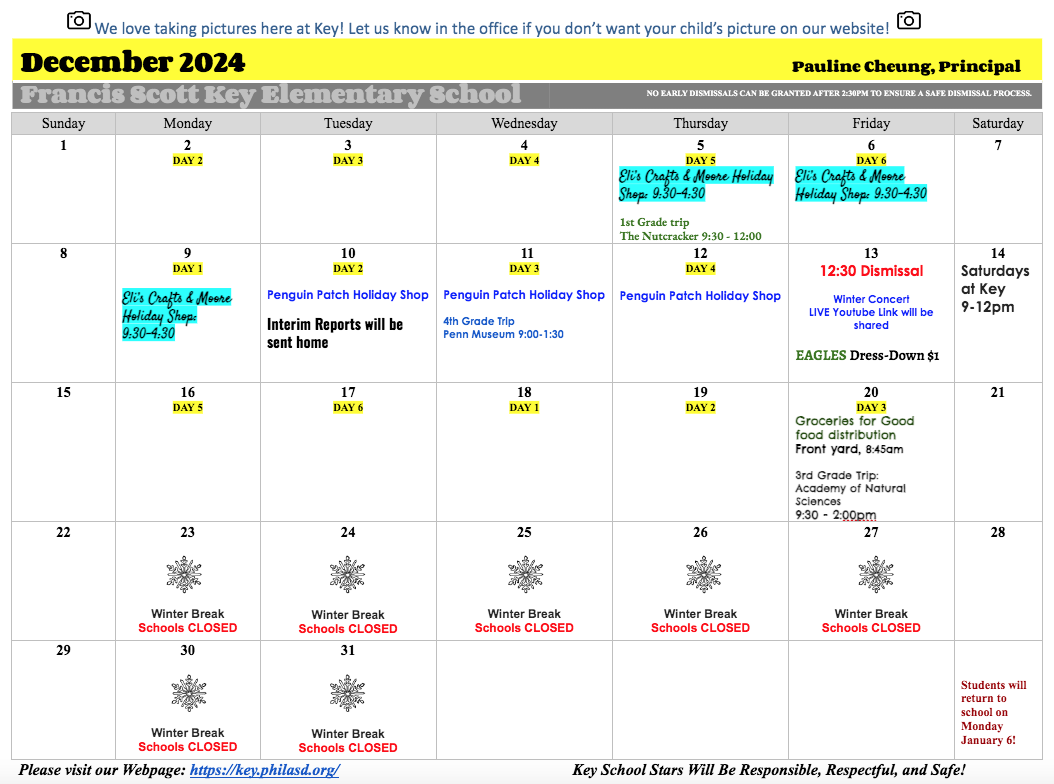 ecember calendar 2024