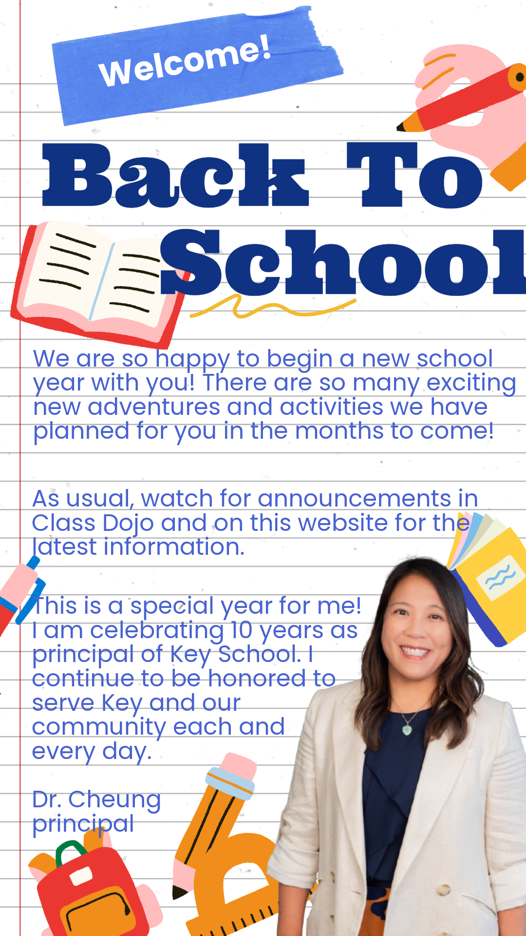 Pauline new school year 2026-2027 Principal message